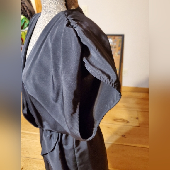 H&M little black dress ruffle silky dress - Picture 6 of 9